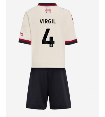Liverpool Virgil van Dijk #4 Udebanetrøje Børn 2025-26 Kortærmet (+ Korte bukser)